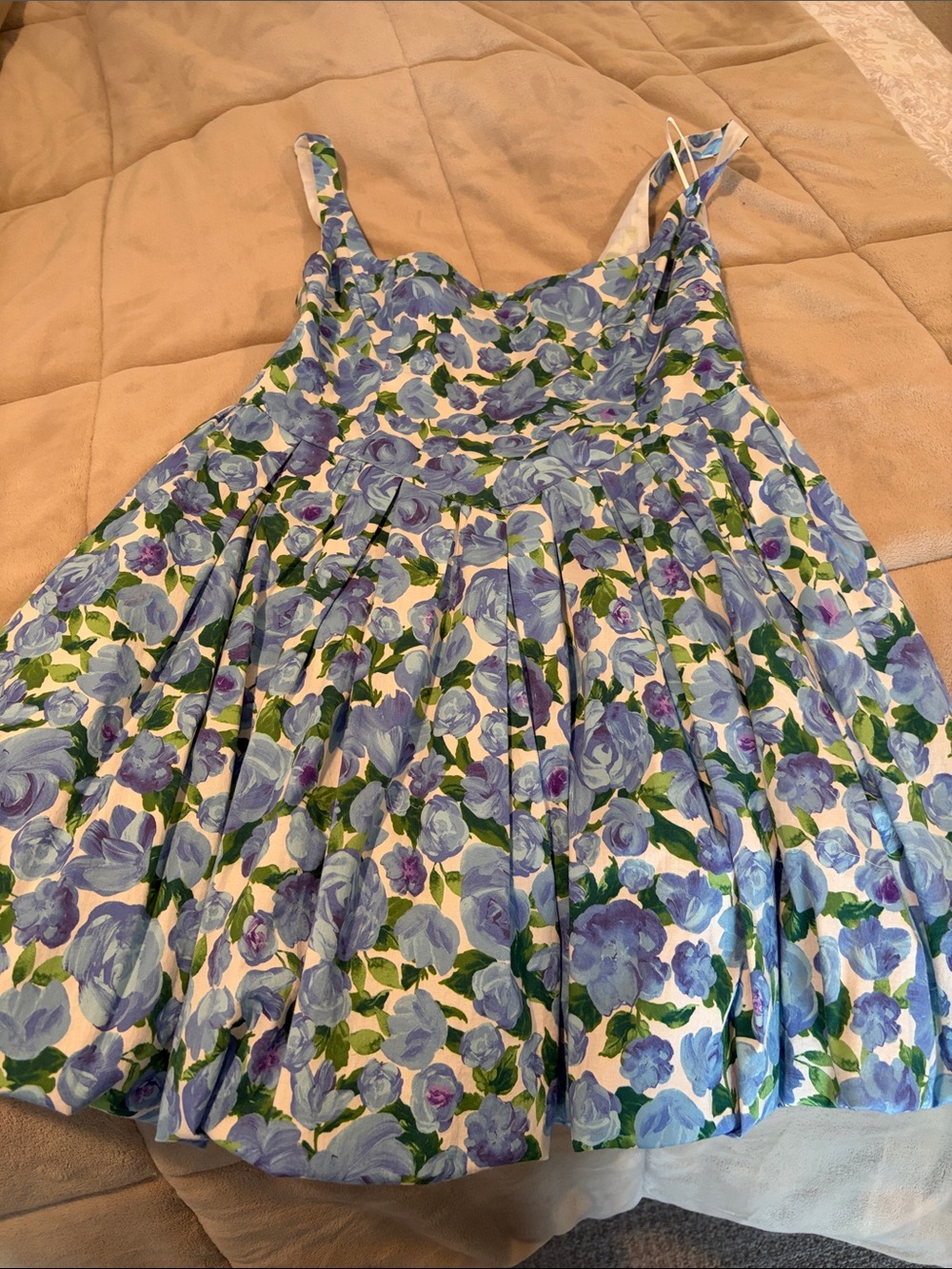 Aqua Blue and Green Floral Sundress